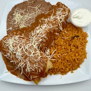 2 Tamales, Rice and Beans